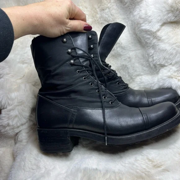 Prada Black Combat & Moto Boots - Picture 2 of 9